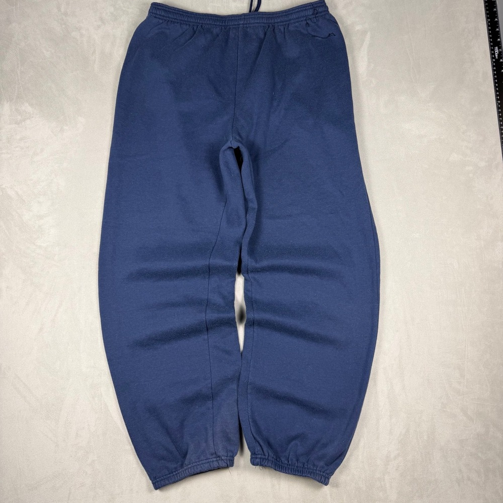 90s Mens Unbranded Navy Blue Fleece Baggy Sweatpants Large